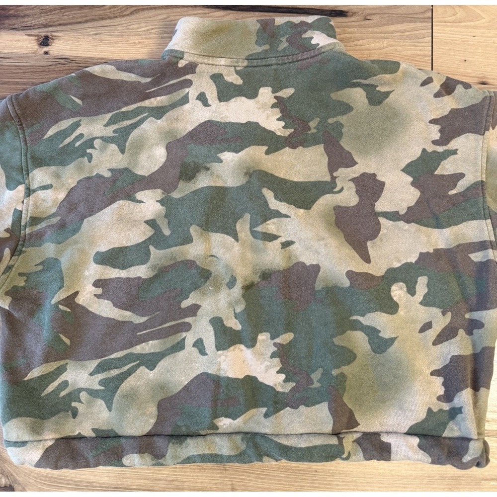 Adidas Originals Womens Cropped Camo Quarter Zip Utility Sweatshirt Large - Picture 11 of 12